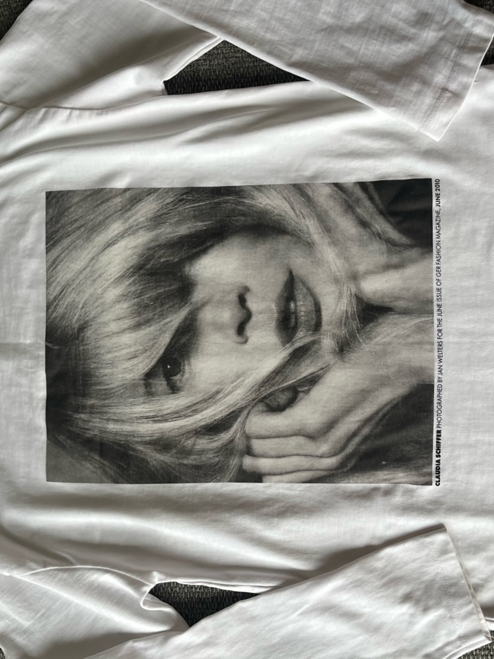 Zara White Crewneck Long Sleeve Tee with Black Label Detail